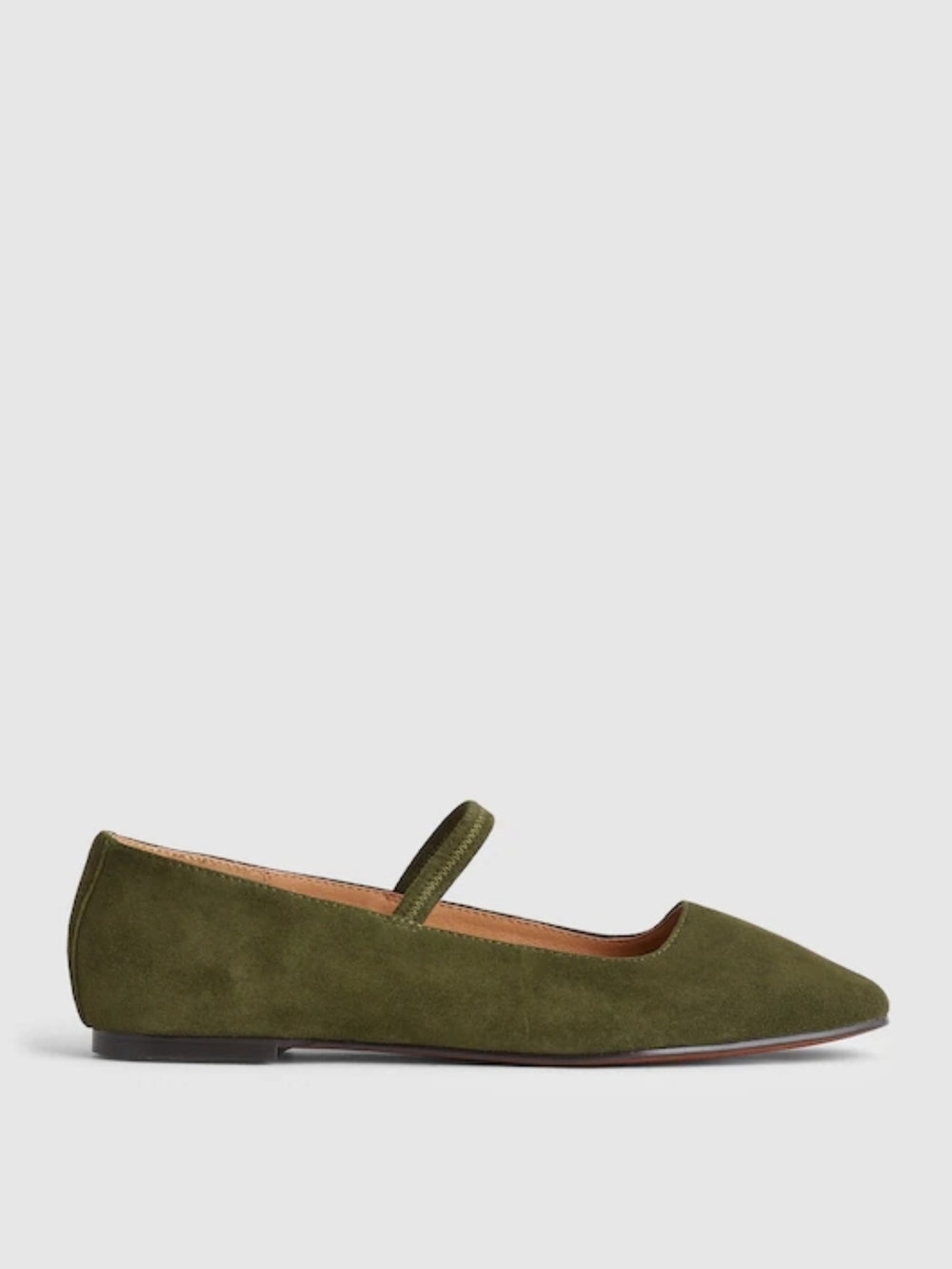 New! Madewell The Greta Ballet Flat in Leather Suede Loden 9 - Picture 2 of 16